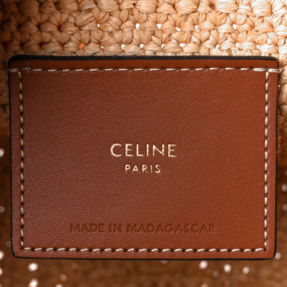 Celine Raffia Calfskin Triomphe Nano Panier Tan 6 of 12