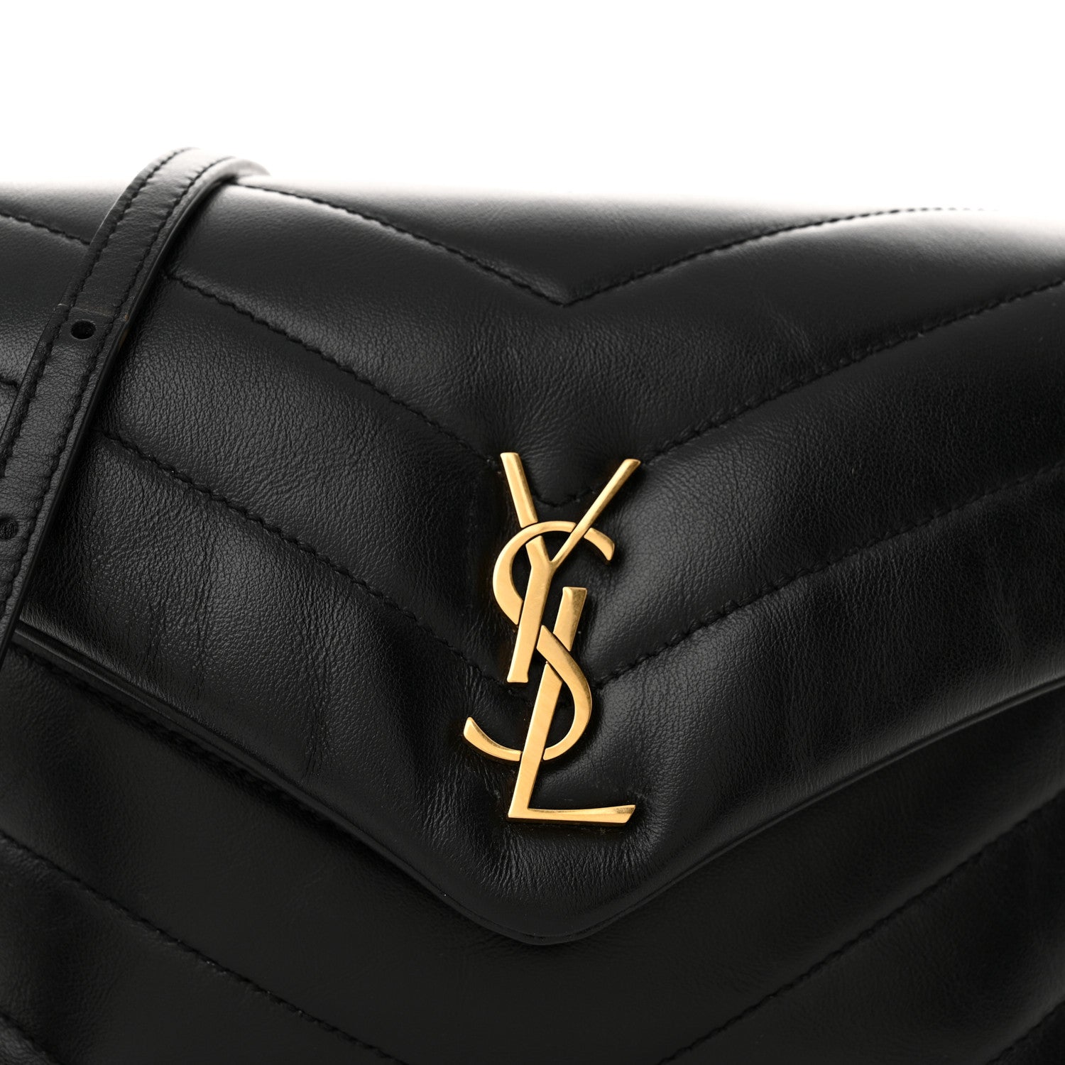 Saint Laurent Calfskin Y Quilted Monogram Toy Loulou Crossbody Bag Black 8 of 13
