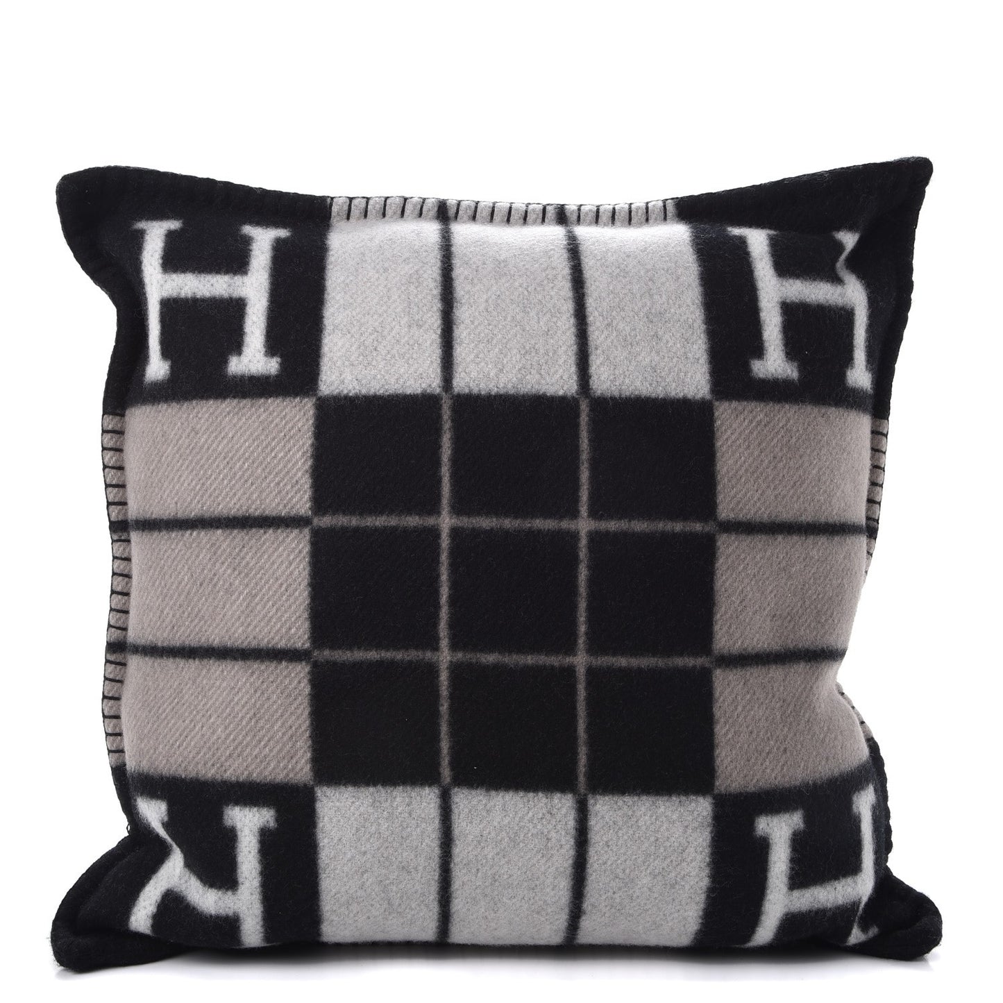 Wool Cashmere Avalon III Pillow PM Ecru Black