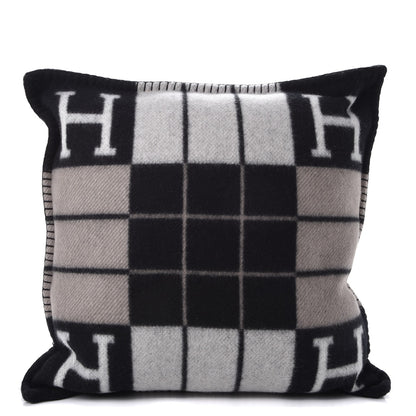 Hermes Wool Cashmere Avalon III Pillow PM Ecru Black 1 of 6