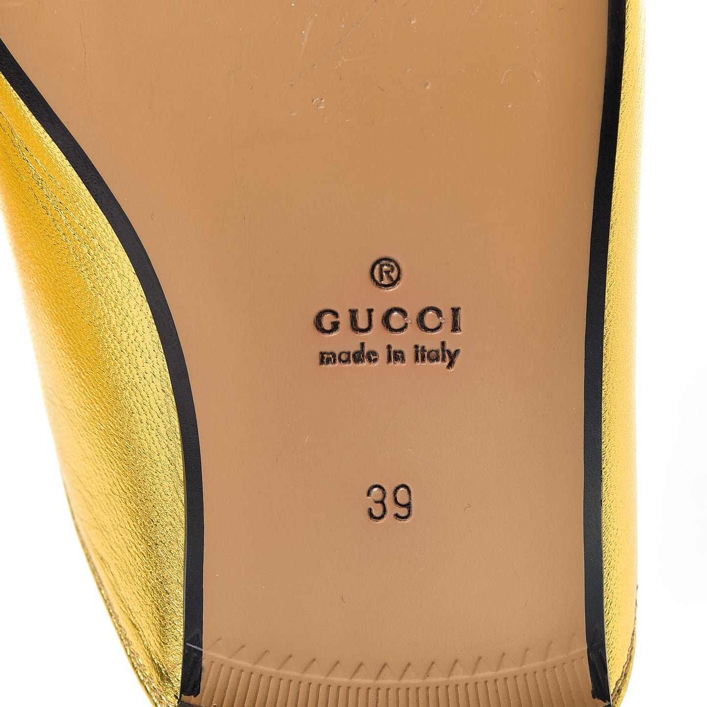 Metallic Nappa Womens Princetown Slippers 37.5 Gold