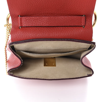 Chloe Grained Lambskin Mini Drew Shoulder Bag Plaid Red 5 of 11