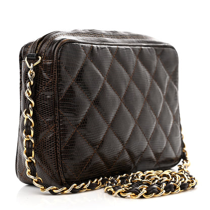 Chanel Lizard Quilted Tassel Camera Case Brown 3 of 15