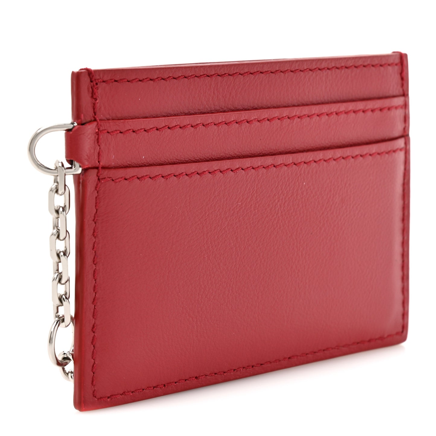 Calfskin Sling Card Holder Red
