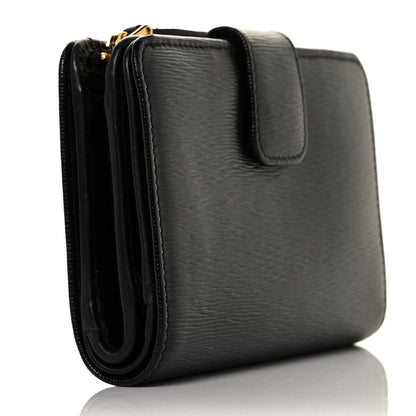 Prada Vitello Move Metal Compact Wallet Black 3 of 10