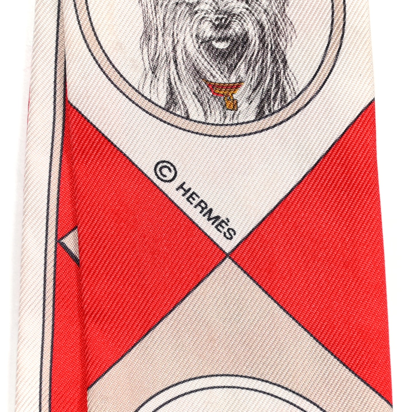 Silk Colliers Et Chiens Twilly Rouge White Mastic