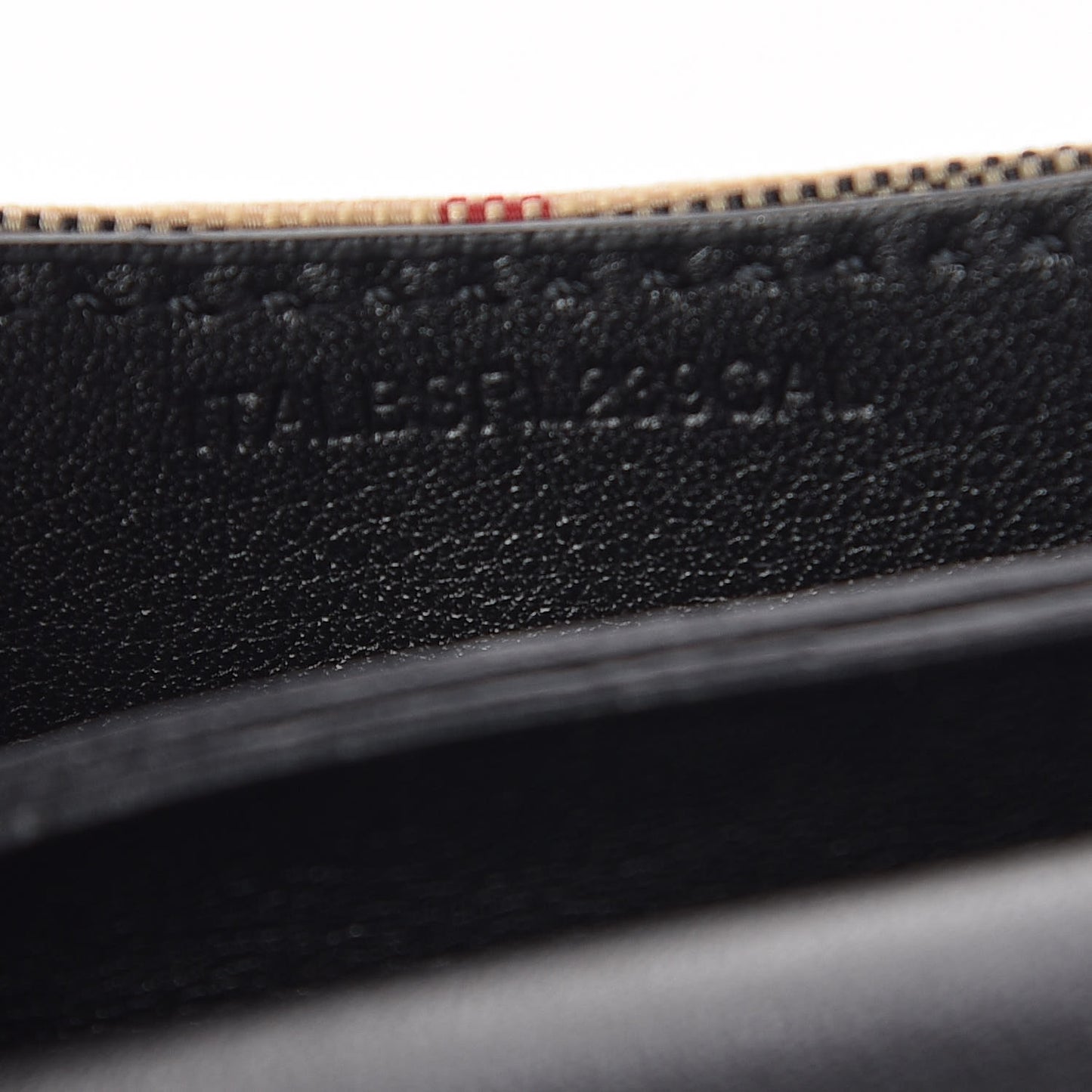 Calfskin House Check Chesam Card Case Black