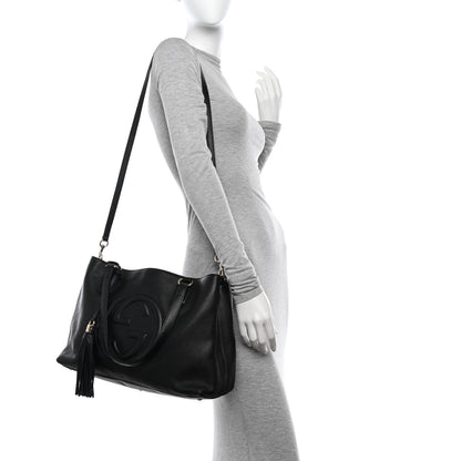 Gucci Cellarius Calfskin Medium Soho Working Tote Black 2 of 11