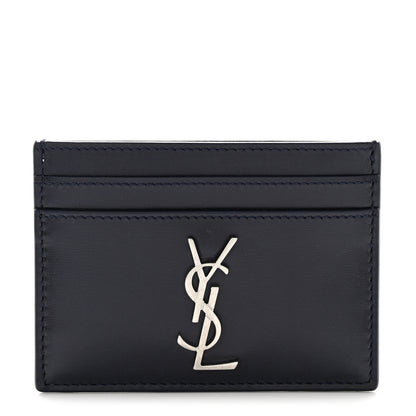 Saint Laurent Calfskin Monogram Credit Card Case Dark Notte 1 of 8