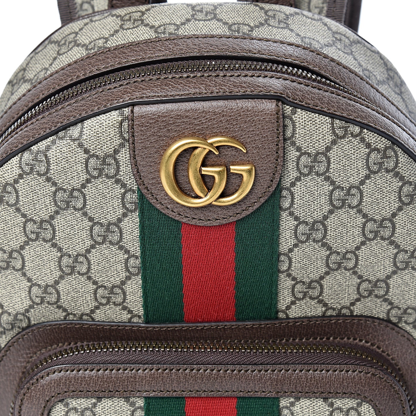 GG Supreme Monogram Calfskin Web Small Ophidia Day Backpack Beige Ebony New Acero