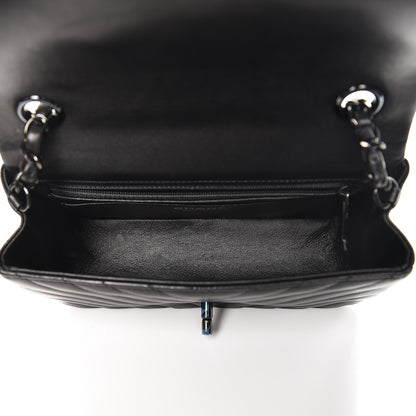 Chanel Lambskin Chevron Quilted Mini Rectangular Flap So Black 5 of 8