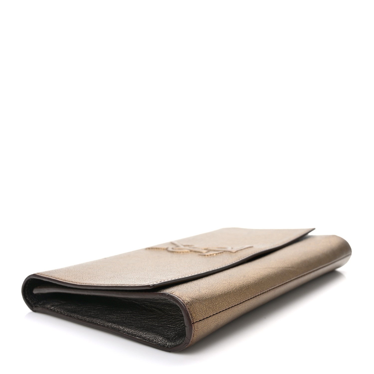 Saint Laurent Metallic Calfskin Monogram Belle de Jour Chain Clutch Gold 4 of 8