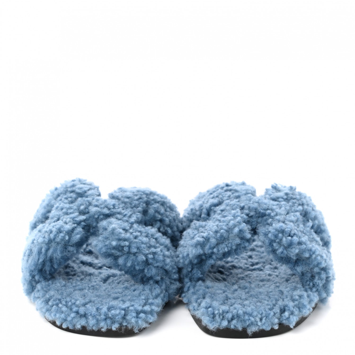 Hermes Woolskin Oran Sandals 36 Bleu 2 of 8