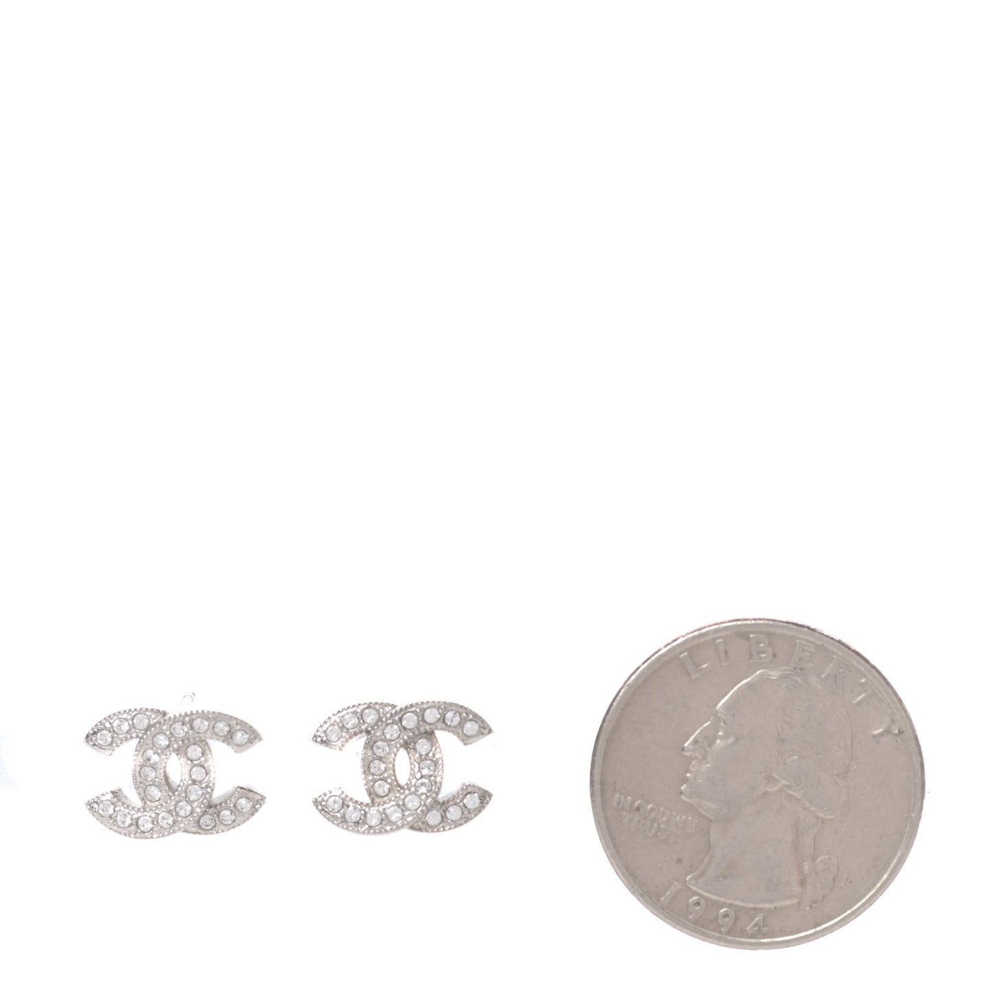Crystal CC Earrings Silver