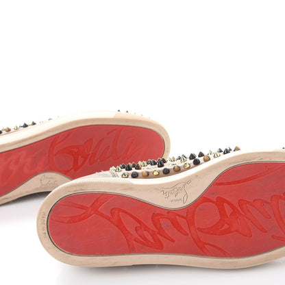 Christian Louboutin Mens Calfskin Louis Spikes Flat Sneakers 42 Beige 11 of 12