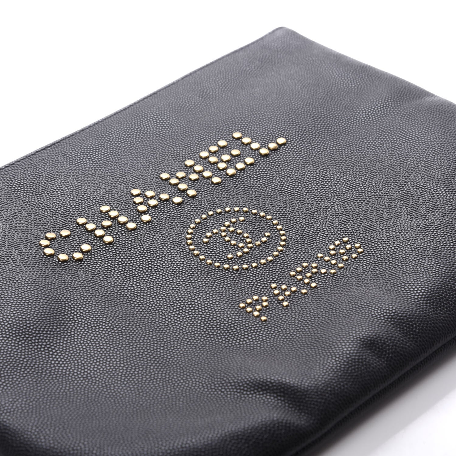 Chanel Caviar Studded Medium Deauville Pouch Black 8 of 8