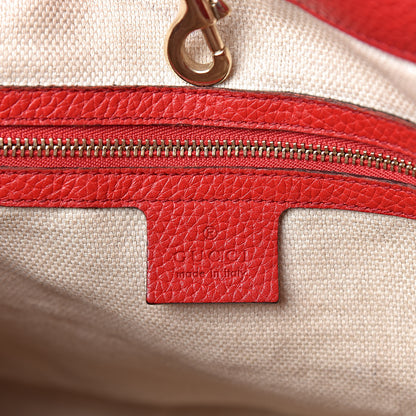 Gucci Pebbled Calfskin Medium Soho Chain Shoulder Bag Tabasco Red 6 of 12