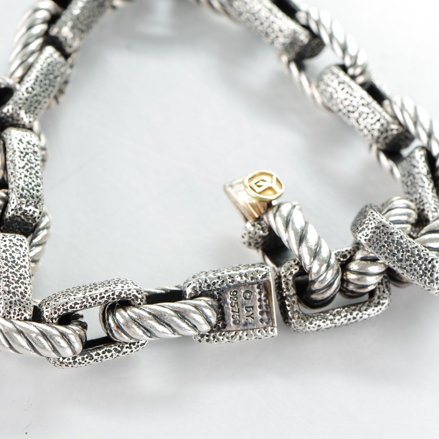 Sterling Silver Mens Rectangle Link Bracelet