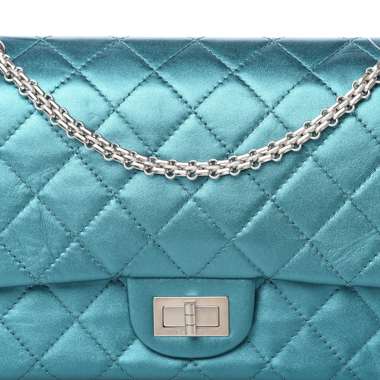 Metallic Calfskin Quilted 2.55 Reissue 226 Flap Turquoise