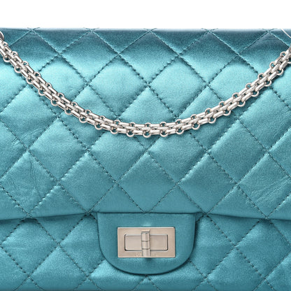 Chanel Metallic Calfskin Quilted 2.55 Reissue 226 Flap Turquoise 10 of 11