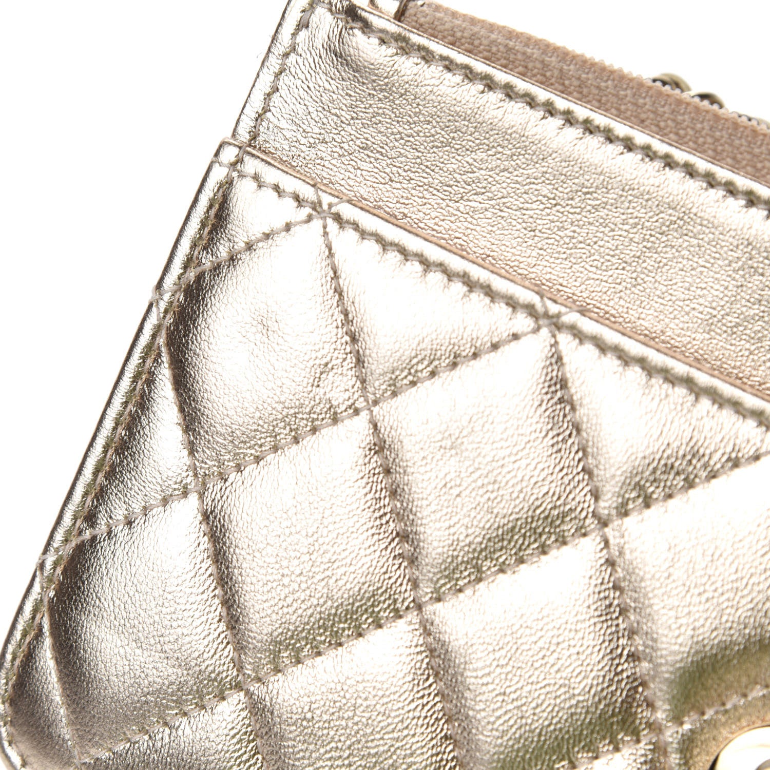 Chanel Metallic Lambskin Quilted Trendy CC Wallet On Chain WOC Gold 8 of 13