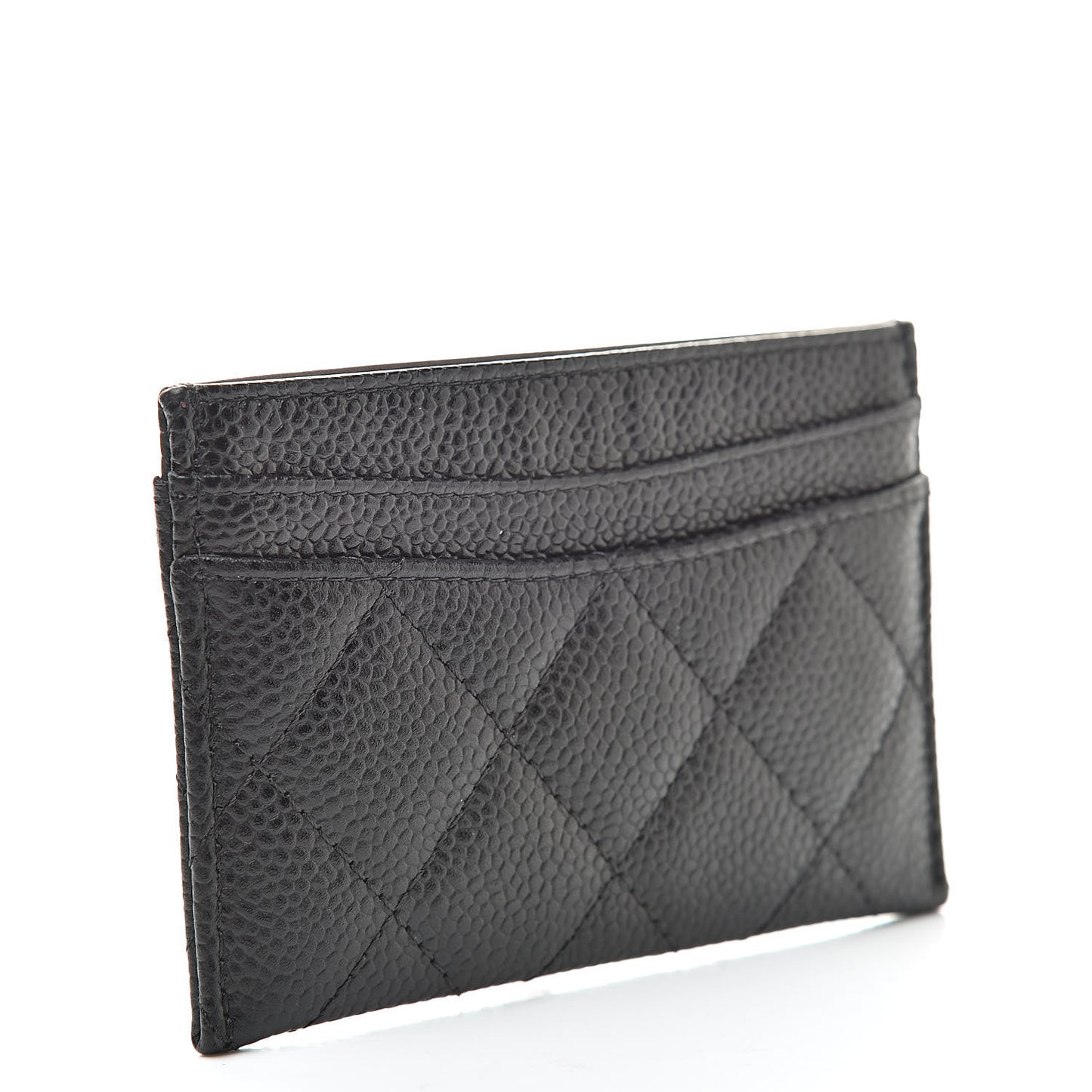 Caviar Quilted Card Holder Black
