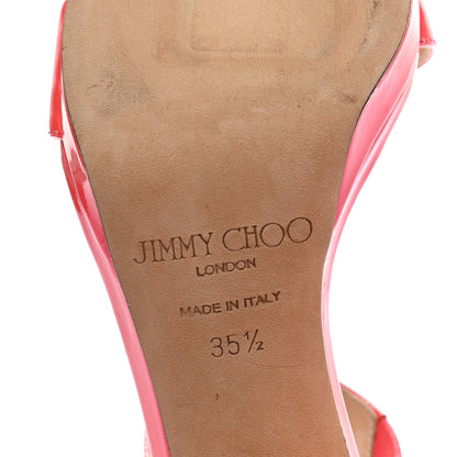 Jimmy Choo Patent Alana Double Band Sandals 35.5 Geranium 6 of 11