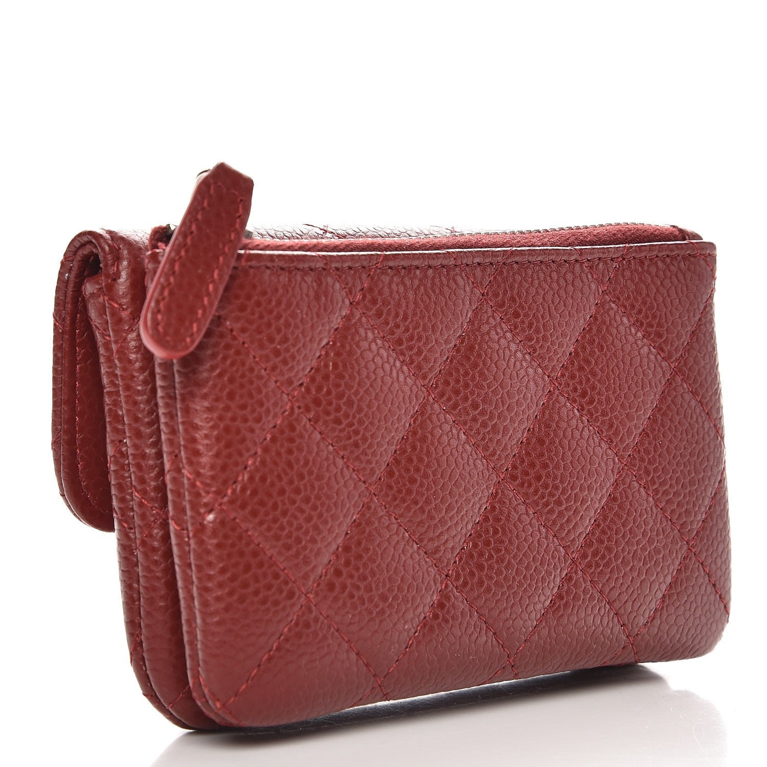 Chanel Caviar Quilted Coin Purse Dark Red 3 of 7