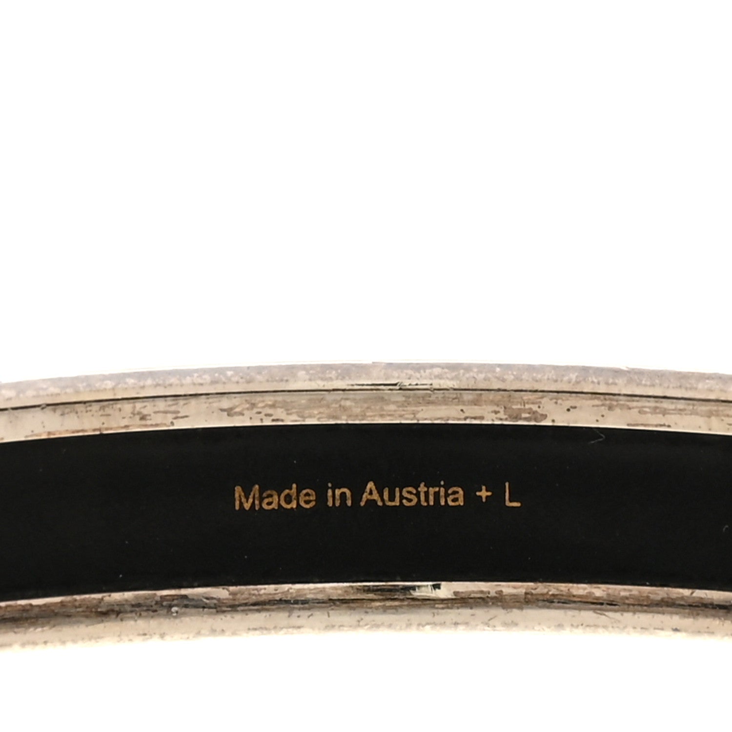 Hermes Enamel Printed Narrow Caleche Bracelet 70 Black 5 of 5