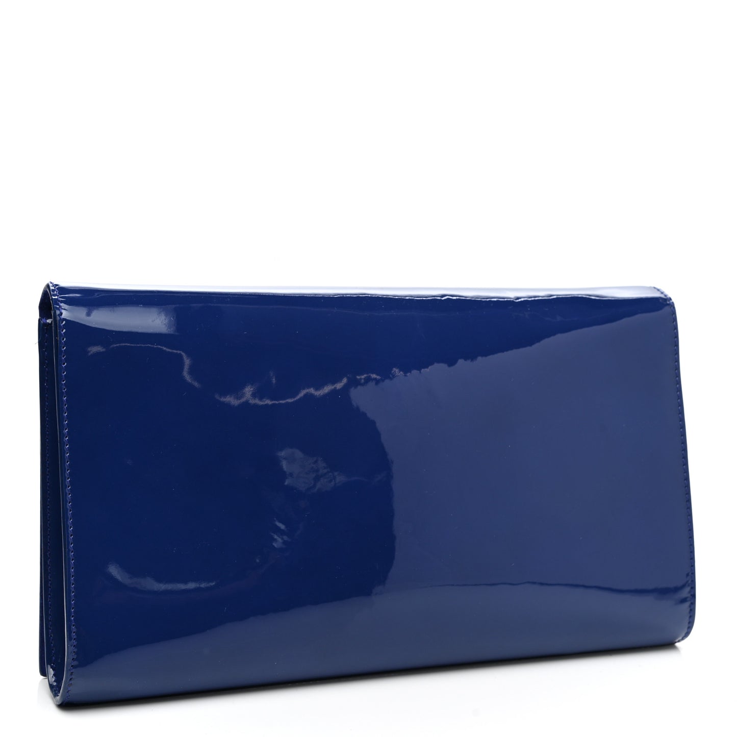 Patent Calfskin Monogram Large Belle De Jour Clutch Royal Blue