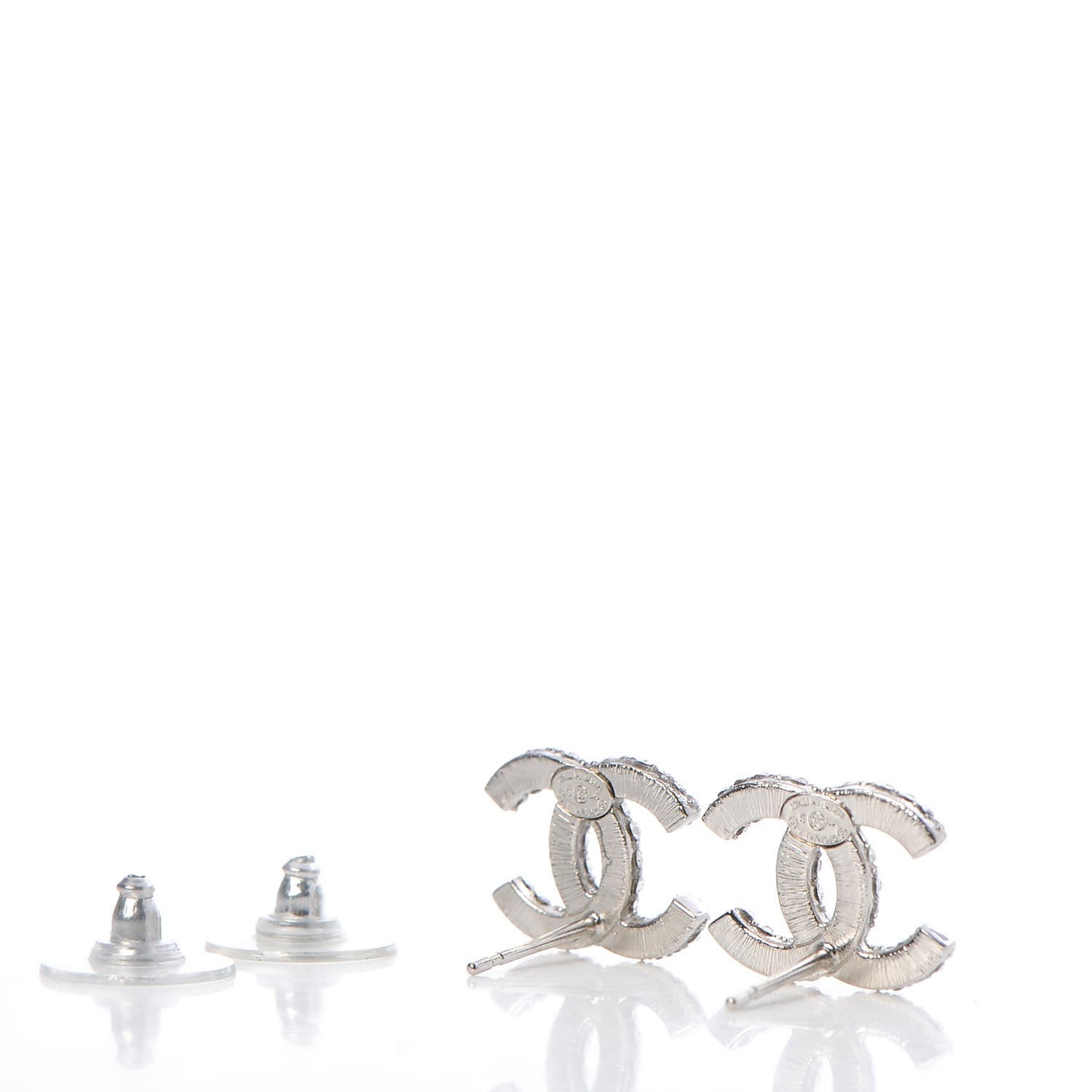 Crystal CC Earrings Silver