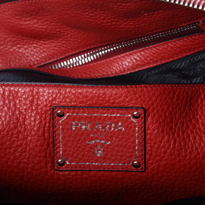 Prada Vitello Daino Shopping Tote Rosso 6 of 19