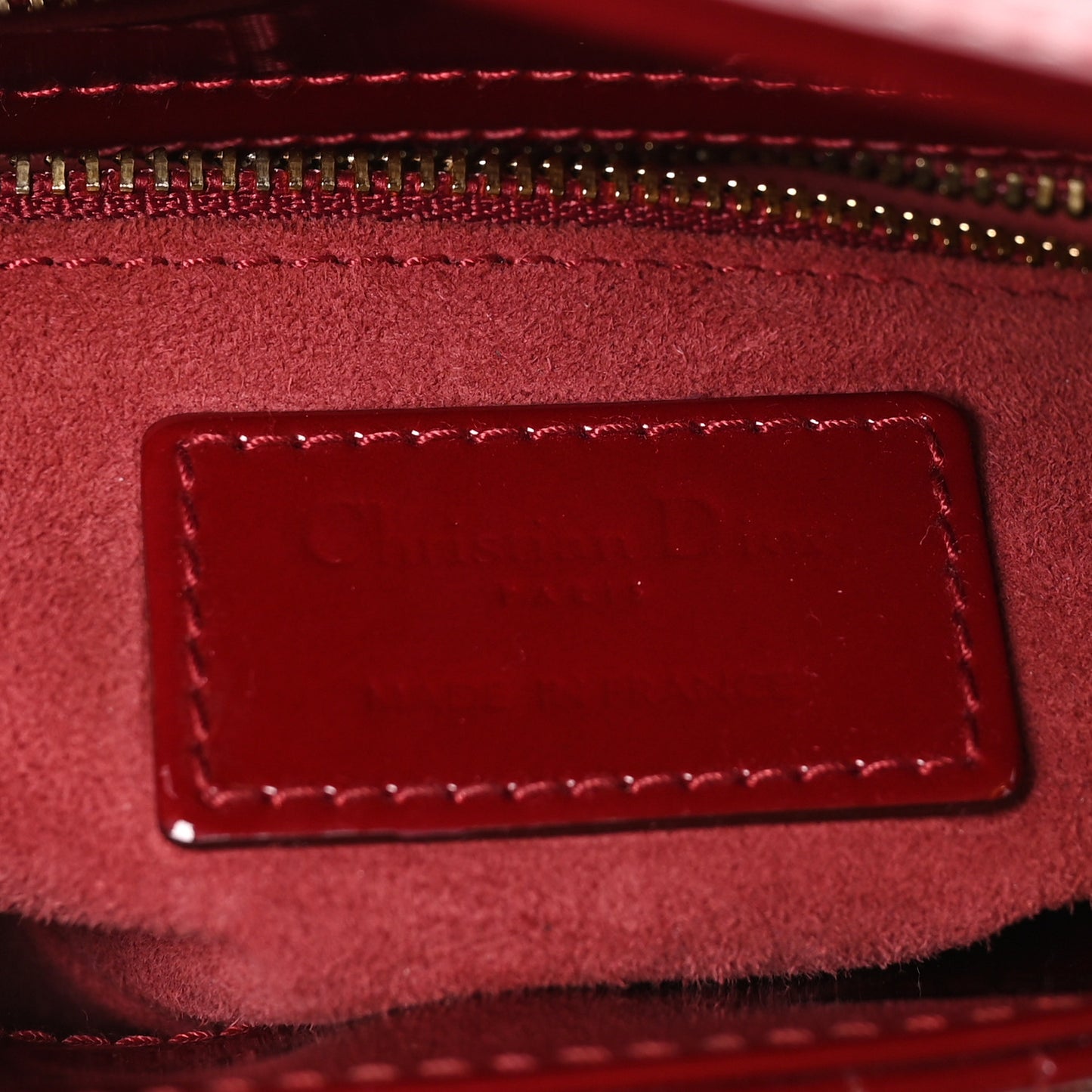 Patent Cannage Mini Lady Dior Red