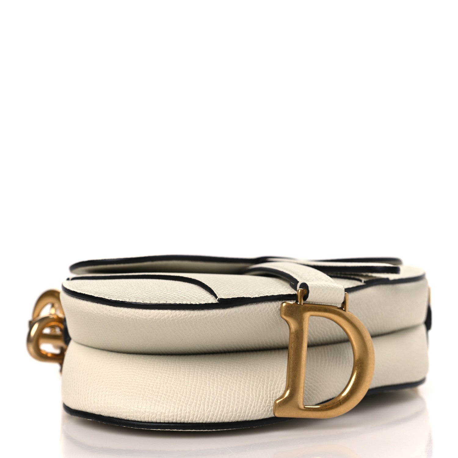 Christian Dior Grained Calfskin Mini Saddle Bag With Strap White 4 of 11
