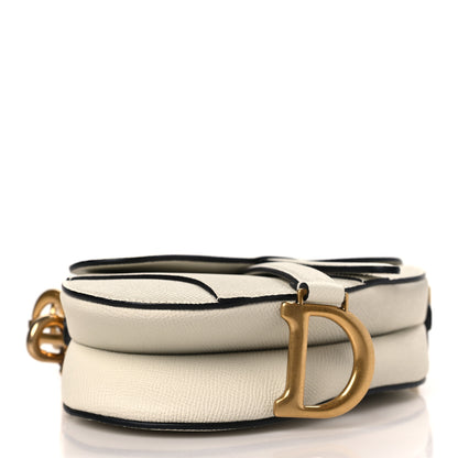 Christian Dior Grained Calfskin Mini Saddle Bag With Strap White 4 of 11