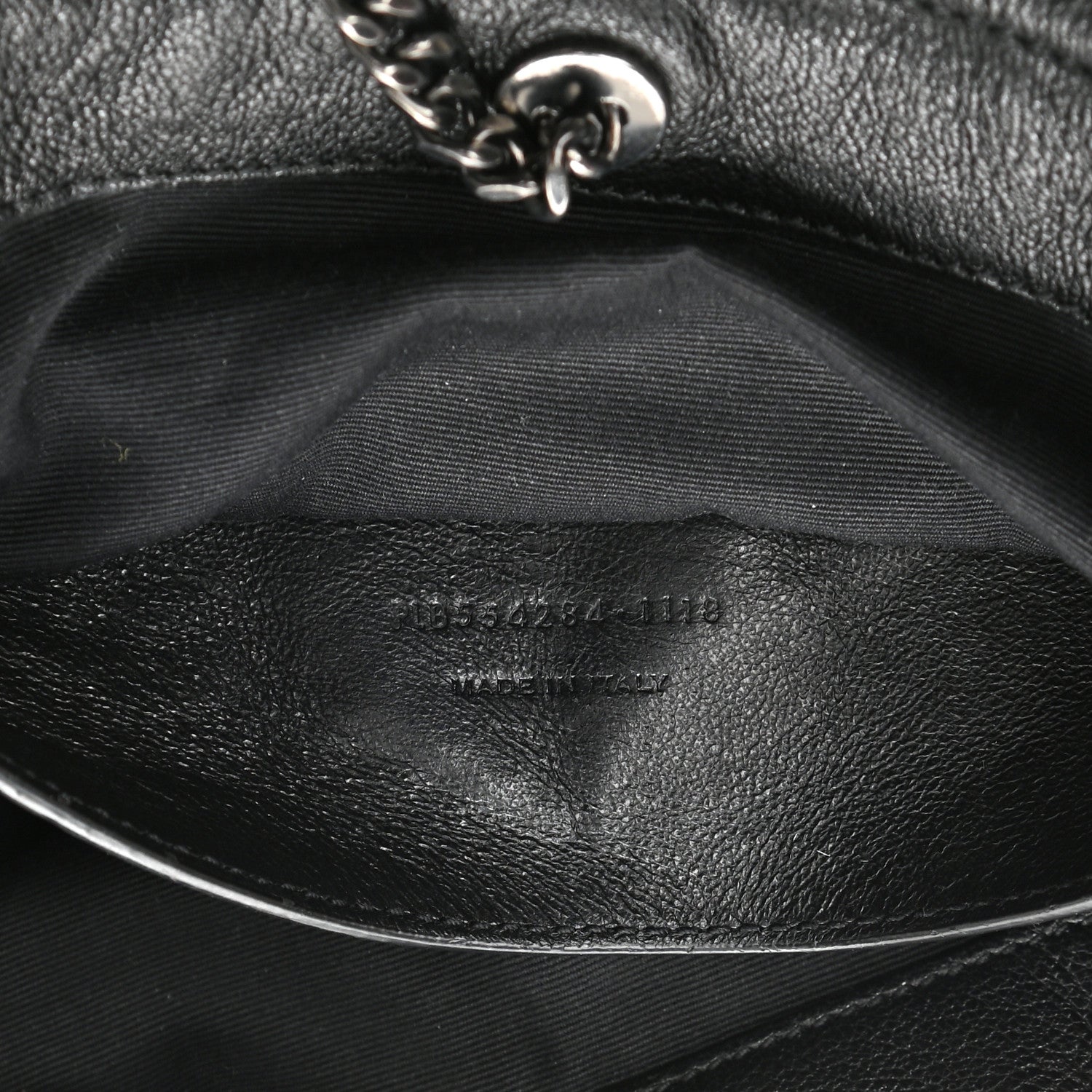 Saint Laurent Pebbled Lambskin Chevron Monogram Small Nolita Black 7 of 8