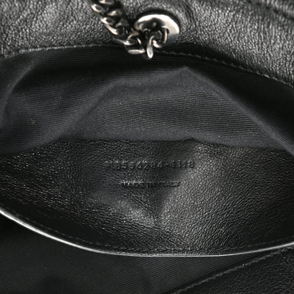 Saint Laurent Pebbled Lambskin Chevron Monogram Small Nolita Black 7 of 8