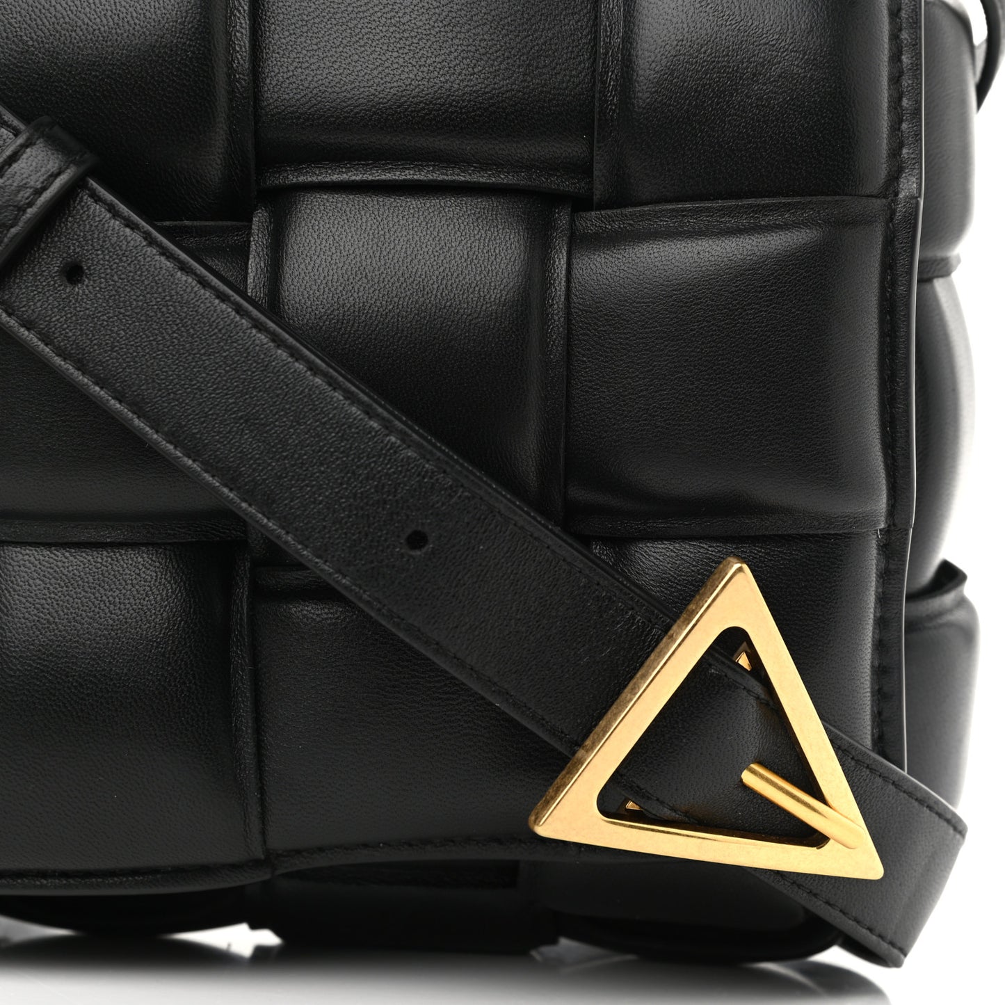 Nappa Maxi Intreccio Padded Cassette Crossbody Bag Black