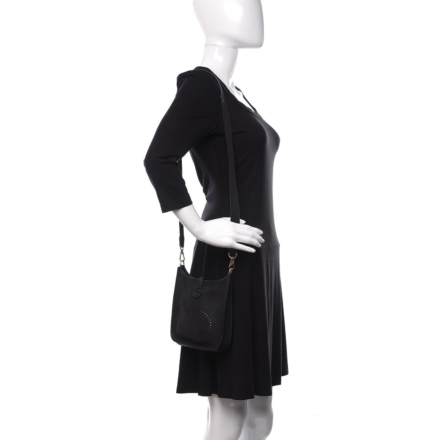 Hermes Taurillon Clemence Evelyne TPM Black 2 of 8