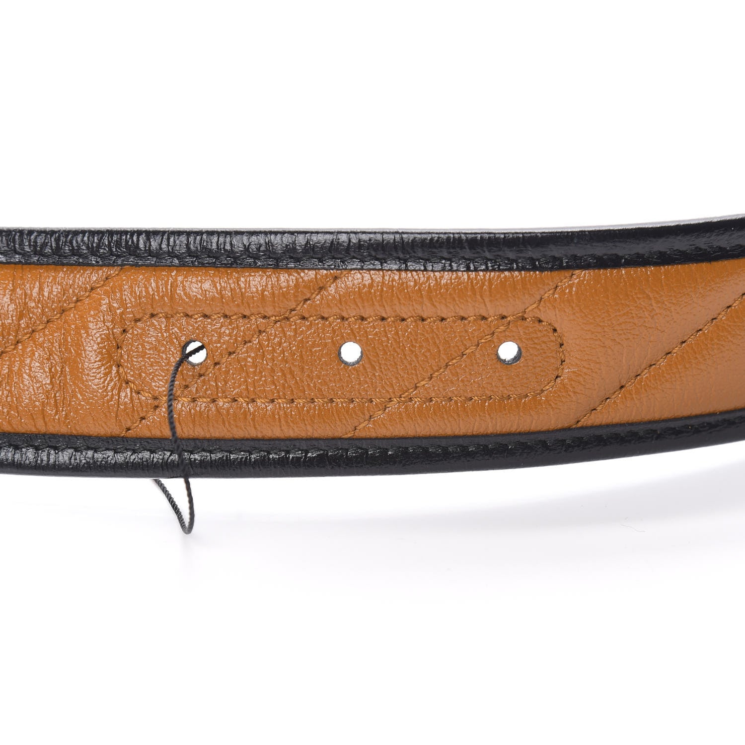 Gucci Azalea Calfskin Matelasse Diagonal Torchon Double G 40mm Belt 80 32 Cognac Black 4 of 5