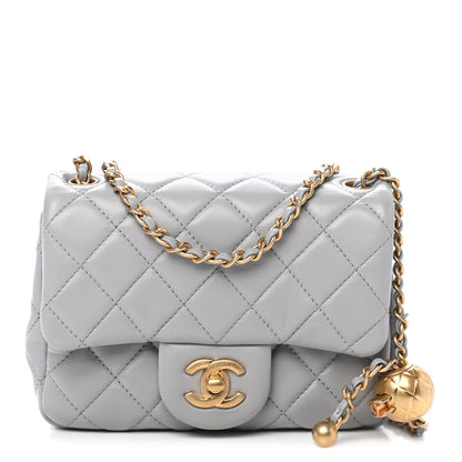 Chanel Lambskin Quilted Mini Pearl Crush Flap Light Grey 1 of 9