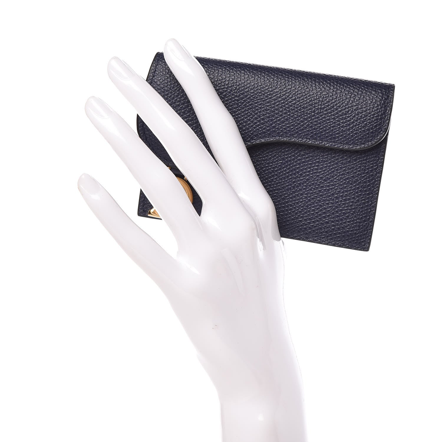 Christian Dior Grained Calfskin Saddle Card Holder Navy 2 of 7