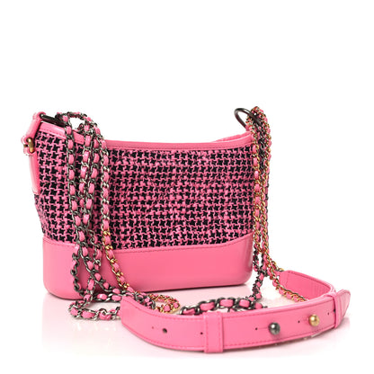 Chanel Tweed Calfskin Small Gabrielle Hobo Pink 3 of 10