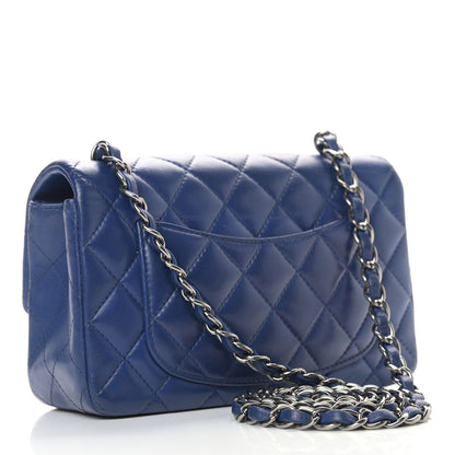 Chanel Lambskin Quilted Mini Rectangular Flap Dark Blue 3 of 11