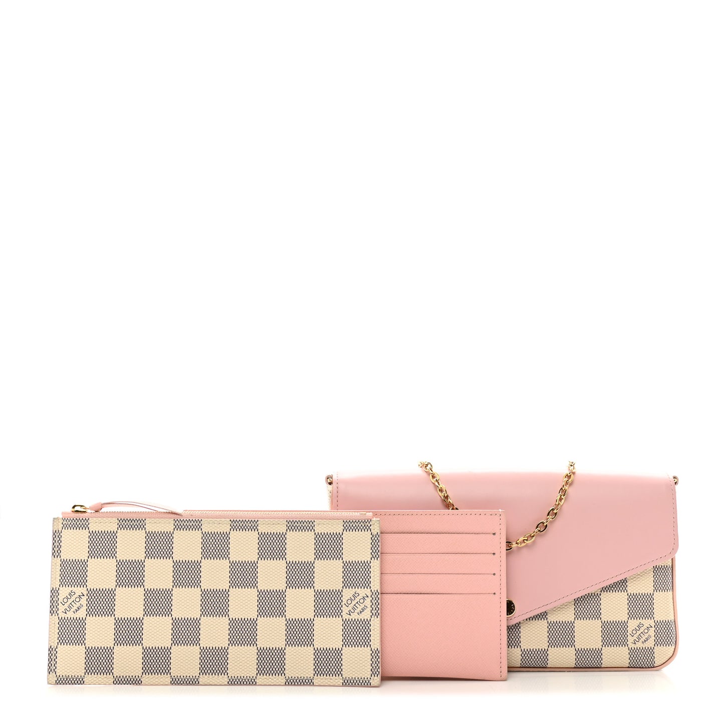 Damier Azur Calfskin Pochette Felicie Eau De Rose