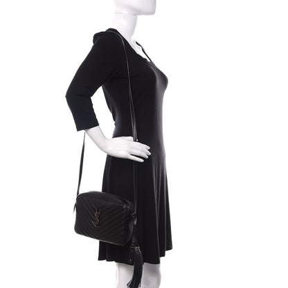 Saint Laurent Calfskin Matelasse Monogram Lou Camera Bag Black 2 of 9