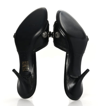 Balenciaga Agneau Arena Cagole 50mm Slide Sandals 38 Black 5 of 8
