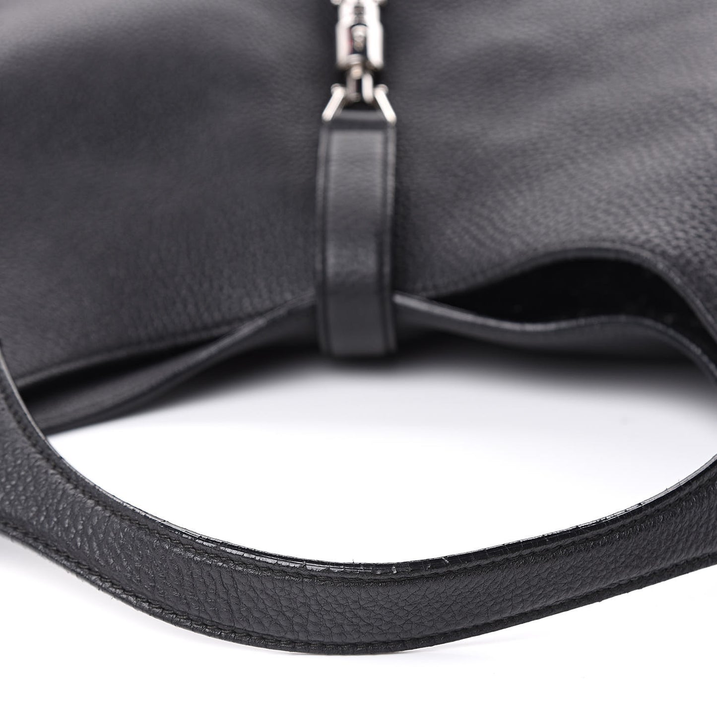 Soft Grained Calfskin Large Jackie Hobo Black