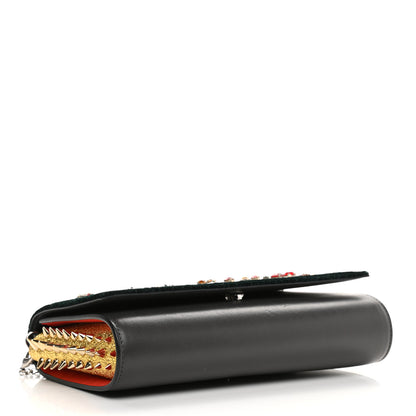 Christian Louboutin Calfskin Beaded Chain Wallet Dark Gray 4 of 9