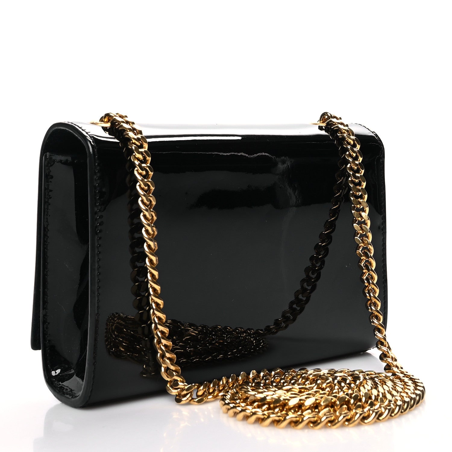 Saint Laurent Patent Small Classic Monogram Kate Tassel Satchel Black 3 of 11